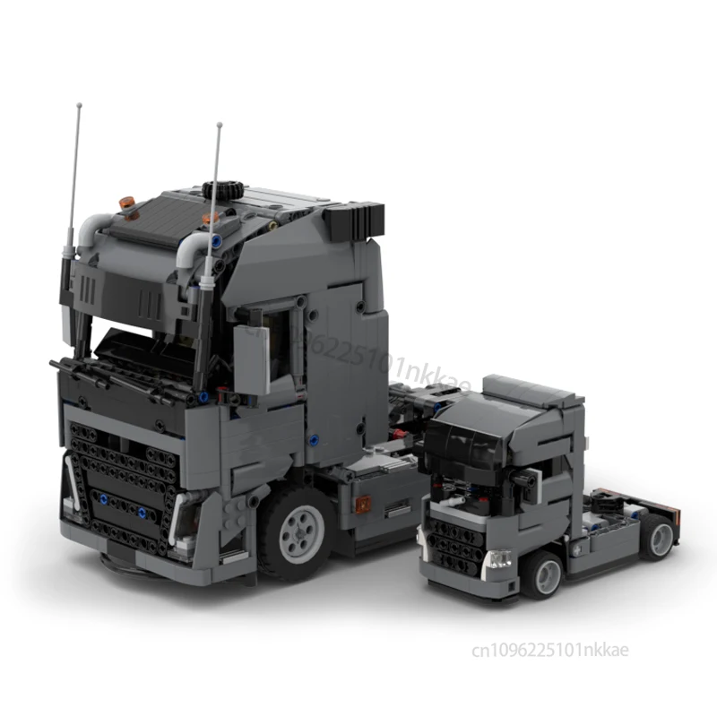 Novo moc caminhão resistente técnico 4x4 ou 6x4 unidade de trator semitrailer recipiente blocos de construção diy veículo tijolos brinquedos presentes