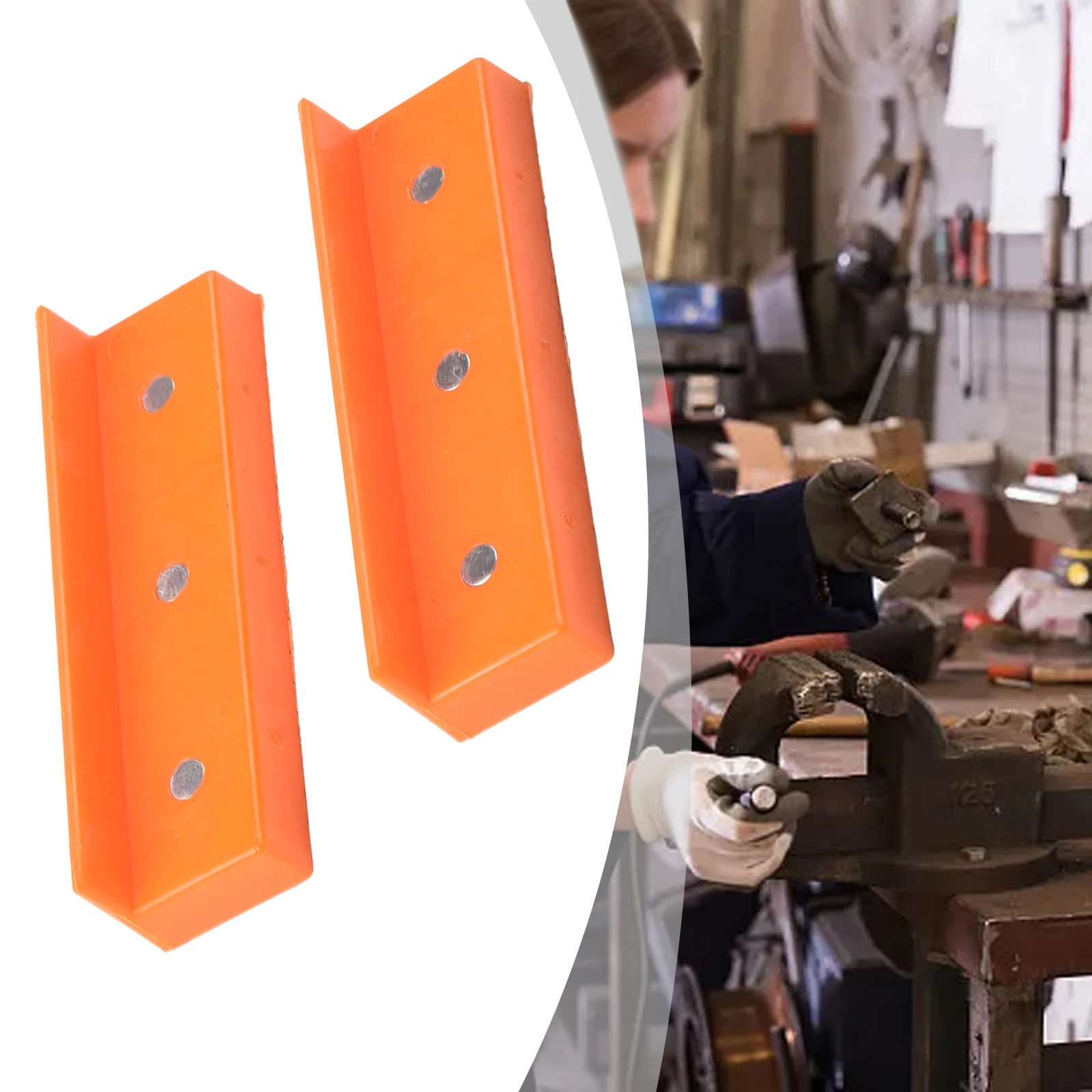 2pcs 4/6 Inch Magnetic Bench Pads Vice Jaw Pad Multi-groove Vise Holder Grips Heavy For Milling Cutter Drilling Machine Accs