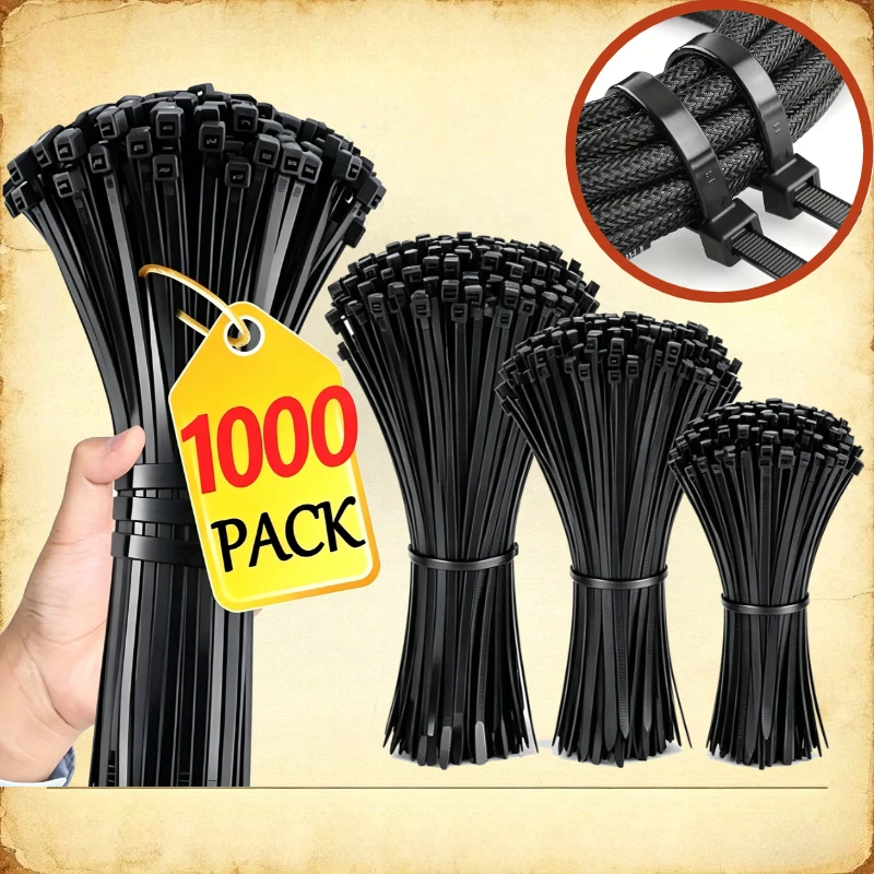 10-1000 pcs Plastic Clamping Collar Rilsan Cable Ties Clamp Greenhouse Plastic Clamps Self-Tightening Plastic Necklace Belts