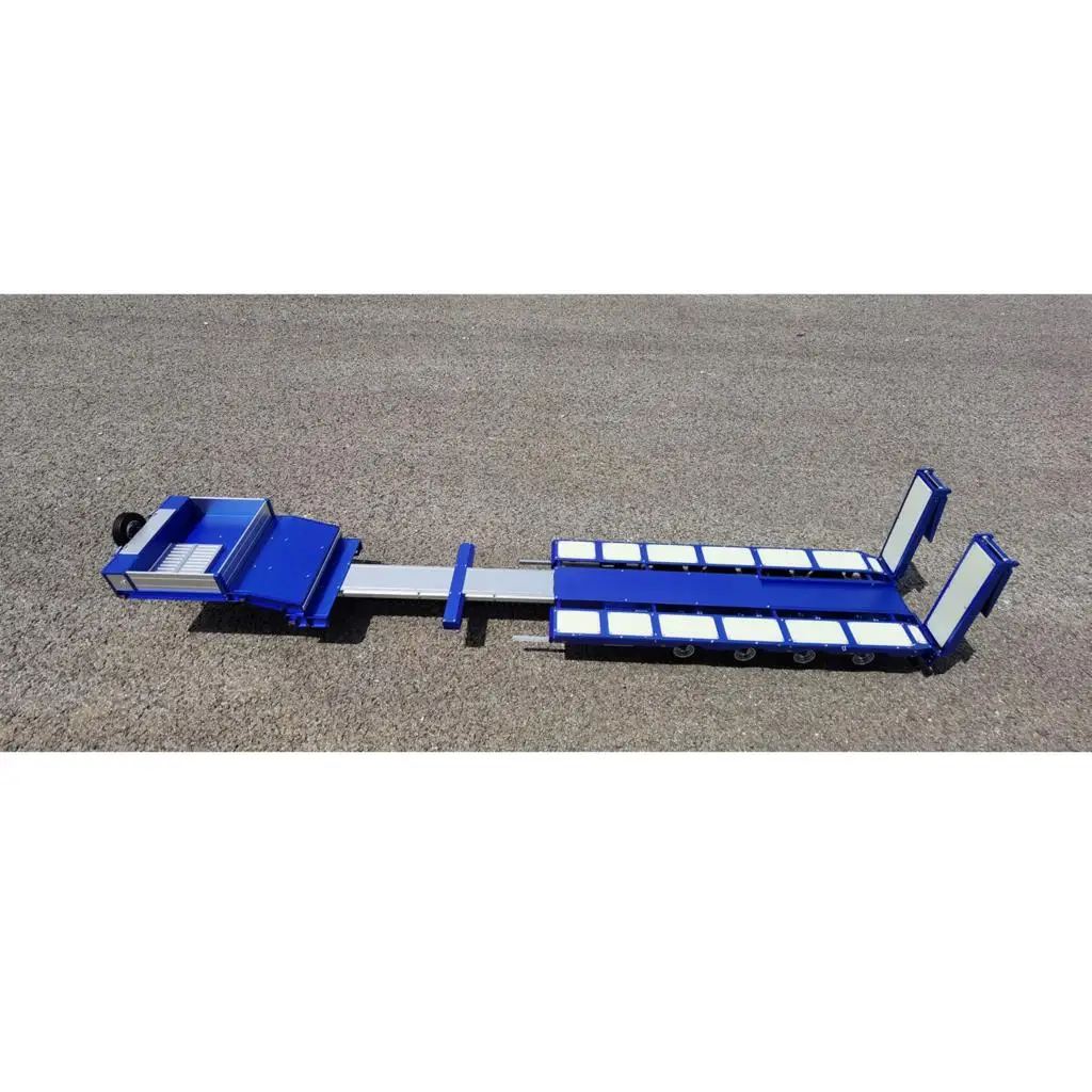 Degree 997 Spare Parts 1/14 Metal Heavy 4Axle Steering Blue RC Trailer W/ Light System For Tamiyaya Tractor Truck Th20375