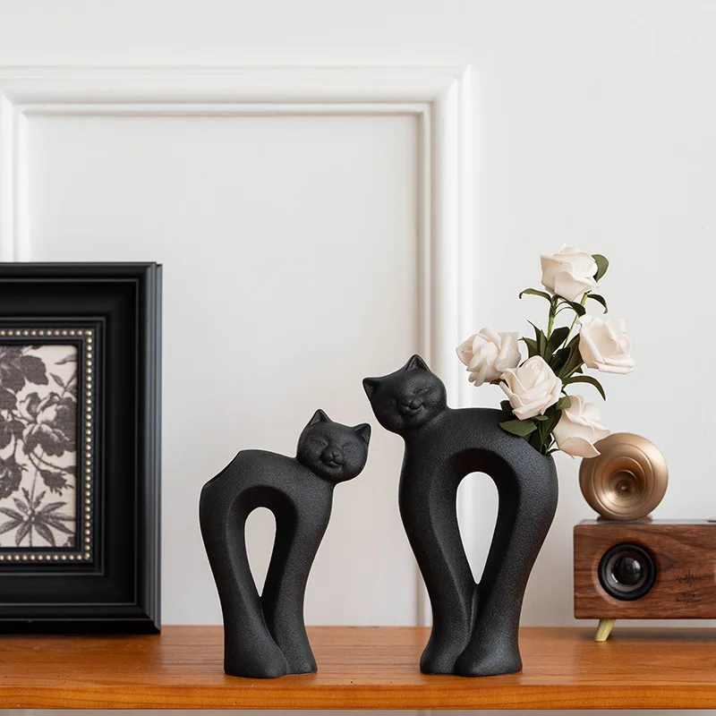 

Modern Minimalist Ceramic Flower Vase Set White Porcelain Home Living Room Office Desktop Decoration For Home Decor