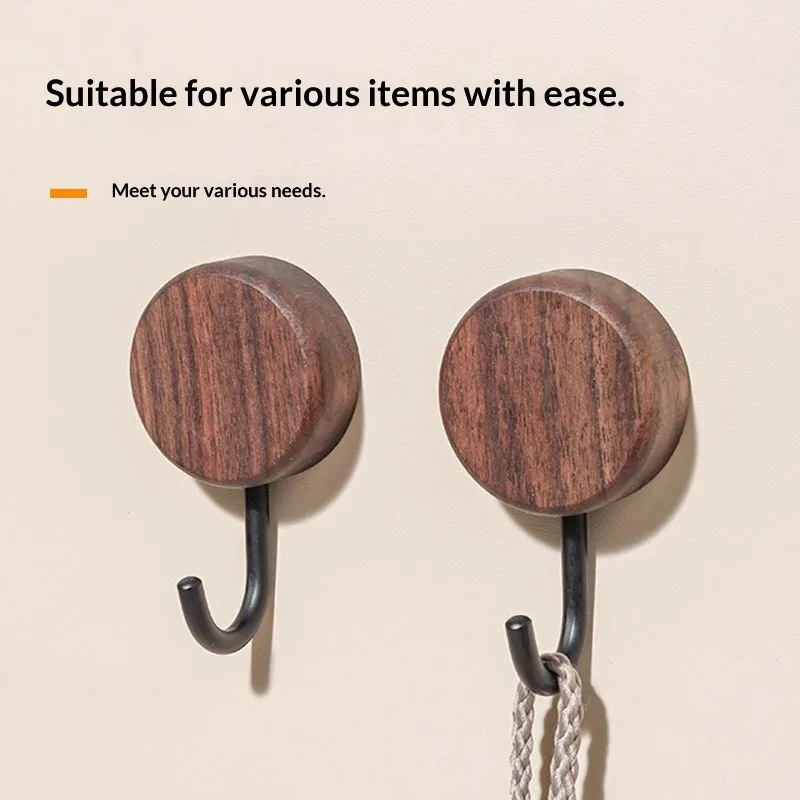 1PC  High-Grade Walnut Hook - Strong Viscose Hanger for Clothes, Kitchen & Bathroom, Nail-Free Design