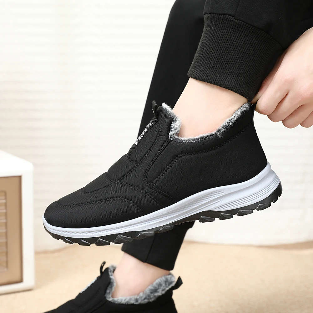 أحذية الثلوج الرجالية أحذية المشي الدافئة غير القابلة للانزلاق أحذية الكاحل الحرارية المريحة أحذية الشتاء سميكة الفراء للرياضة في الهواء الطلق