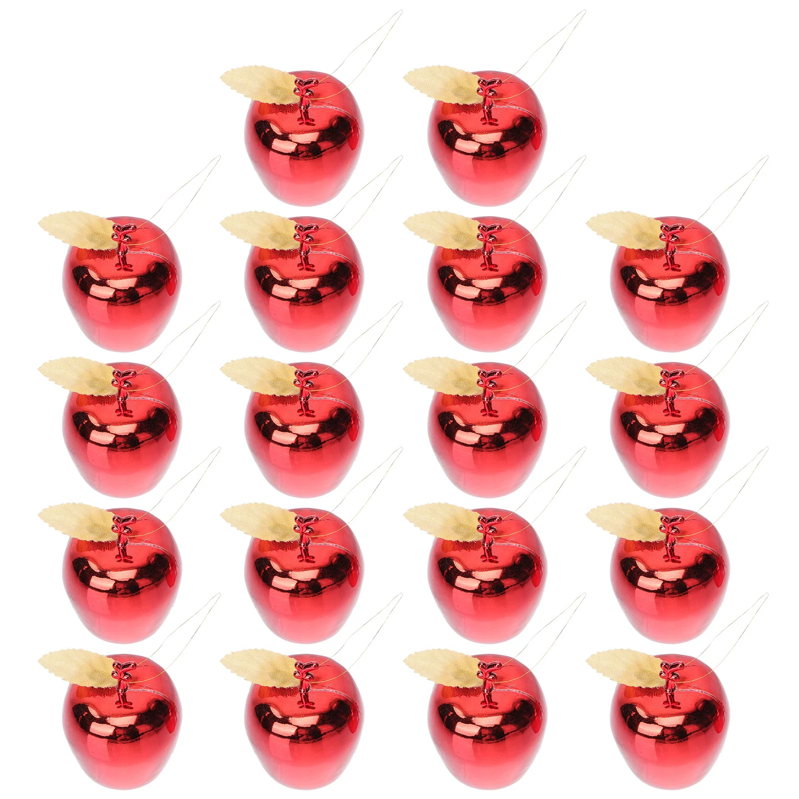 

24Pcs Christmas Apple Decorations Electroplated Simulation Pendants for Tree Wreath Rattan Hanging Home Xmas Ornament Set