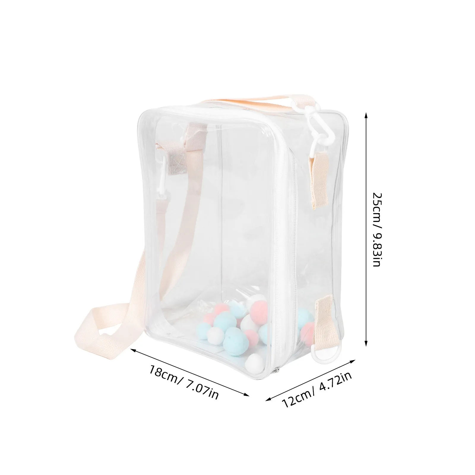 Clear Cotton Storage Bag Large Capacity Transparent Shoulder Crossbody Bag Portable Dustproof Case for Display and Carrying