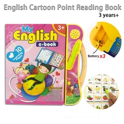 New English Cartoon Point Reading Book Children Early Education Finger Touch Learning Language Multifunctional E-book Toy Gift