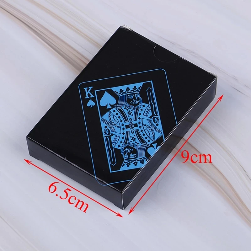 54pcs Quality Waterproof PVC Plastic Playing Cards Set Black Red Magic Box-packed Plastic Playing Classic Magic Tricks Tool