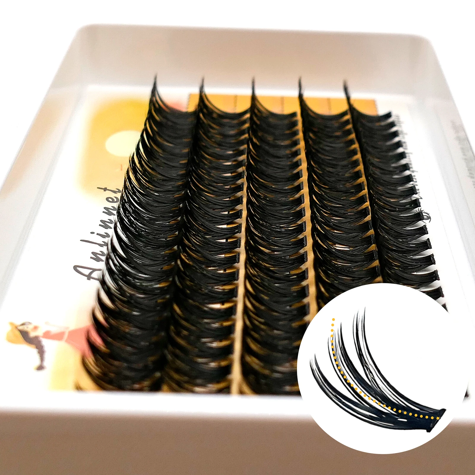 5 Rows Individual Faux Mink Lashes 100 Individual Fluffy Lash Clusters Natural Look Diy Eyelash Extensions 30D/40D/50D optional