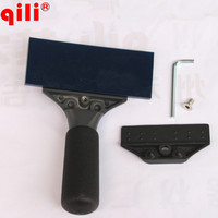 Qili QH-01 Black Color Aluminum Handle Scraper Rubber Strip With Blue Max Rubber blades Imported Pro Power Squeegee