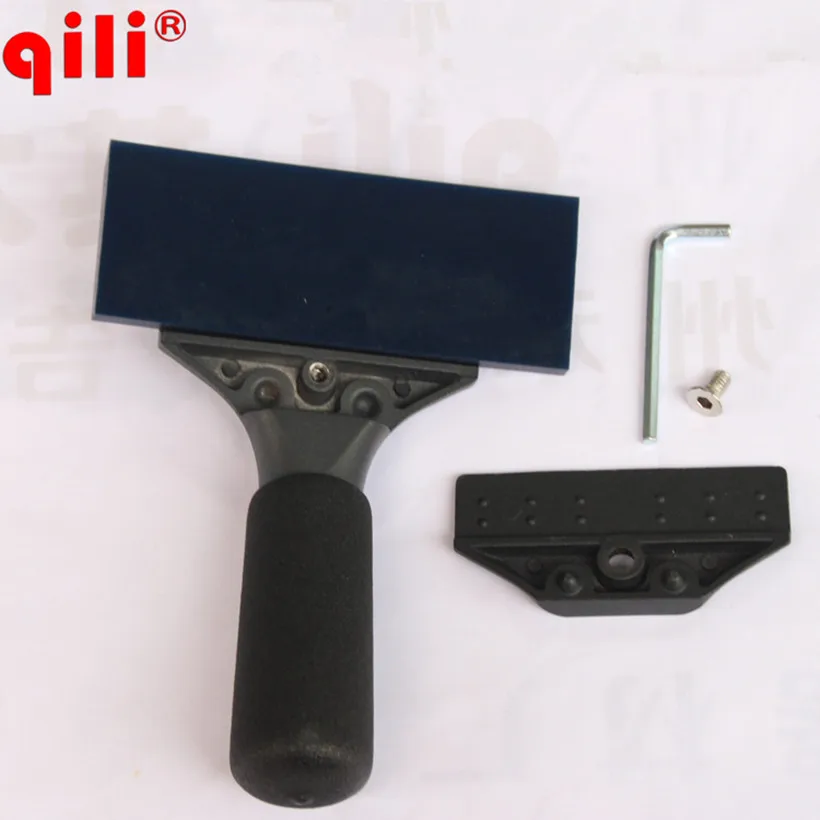 Qili QH-01 Black color Aluminum Handle Scraper Rubber Strip With Blue Max Rubber blades Imported Pro Power Squeegee