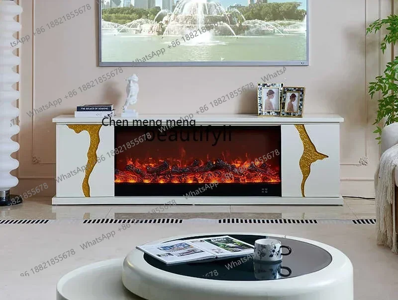 SS new style ss7486 French fireplace TV cabinet, household solid wood American locker, simulated flame electronic fireplace core