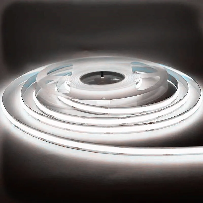 COB-Streifenlicht, 5 V, 12 V, 24 V, flexibles Klebeband mit hoher Dichte, RA90, weiß, natürliches Weiß, warmweiß, dimmbar, 8 mm, 5 mm LED-Band – Detail 1