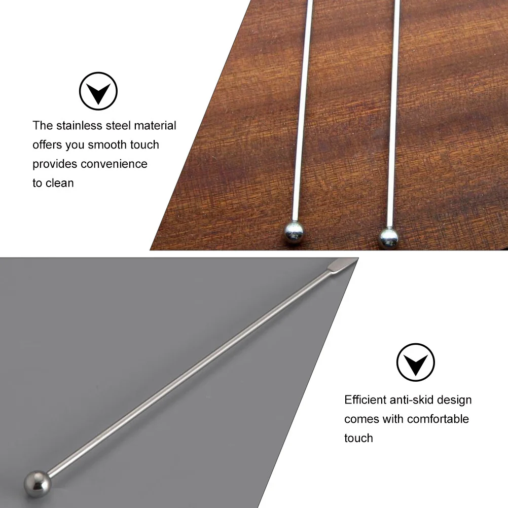 

6Pcs Stainless Steel Cocktail Stirring Stick Bar Pub Hotel Drink Mixer Swizzle Stirring Stick Cocktail Sticks