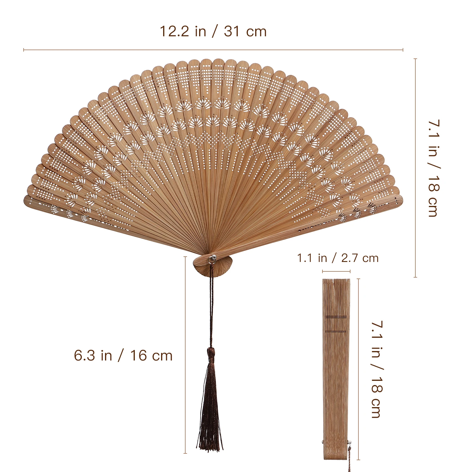 Handheld Bamboo Folding Fan Chinese Art Fan Dancing Performance Decoration Tassel Vintage Fans For Parties And Birthdays