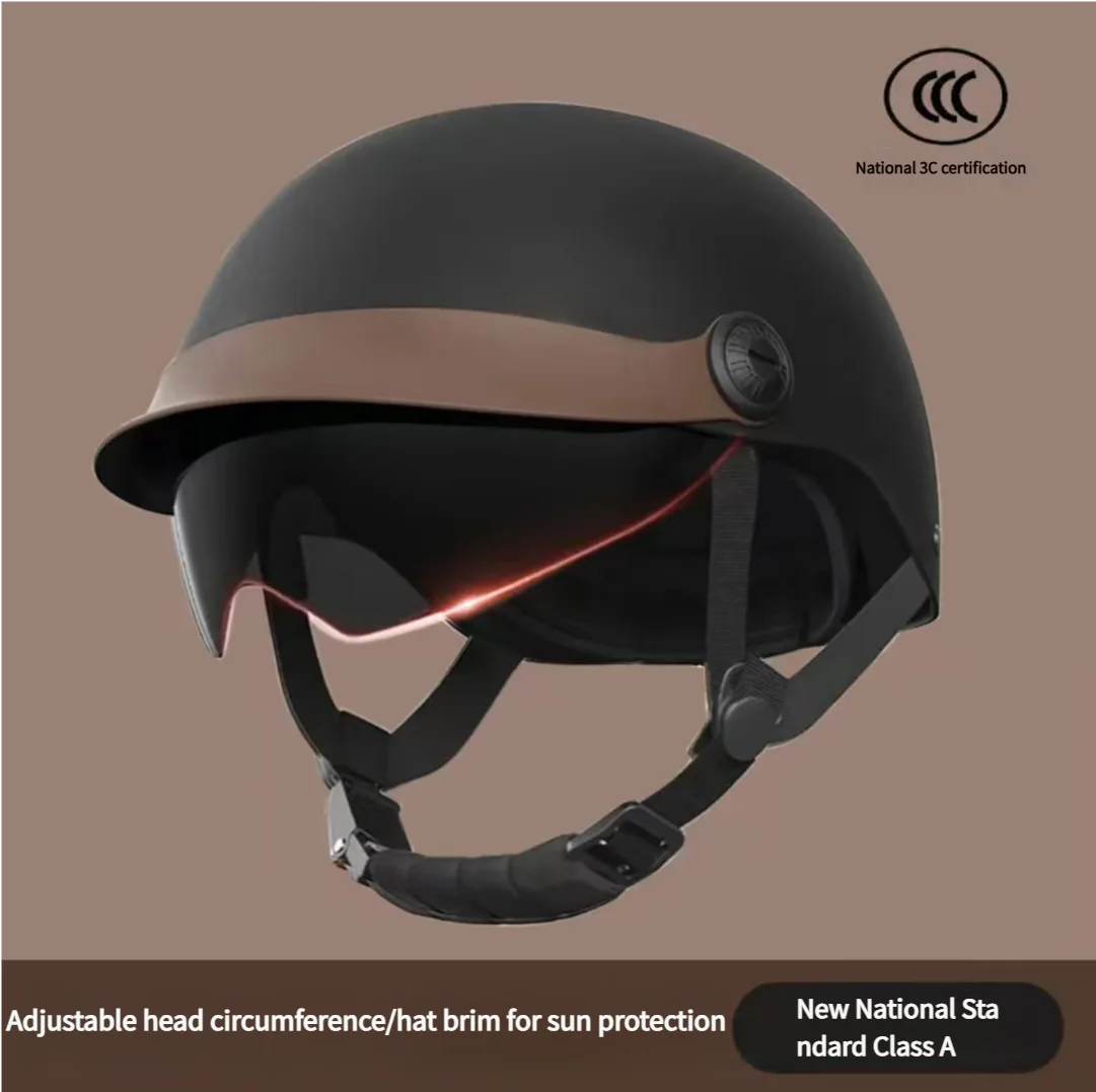 

Men & Women Motorcycle Helmet | Classic Retro Scooter Half Helmet, Ultra Light for Bikes & Mountain Bikes, w/ Goggles