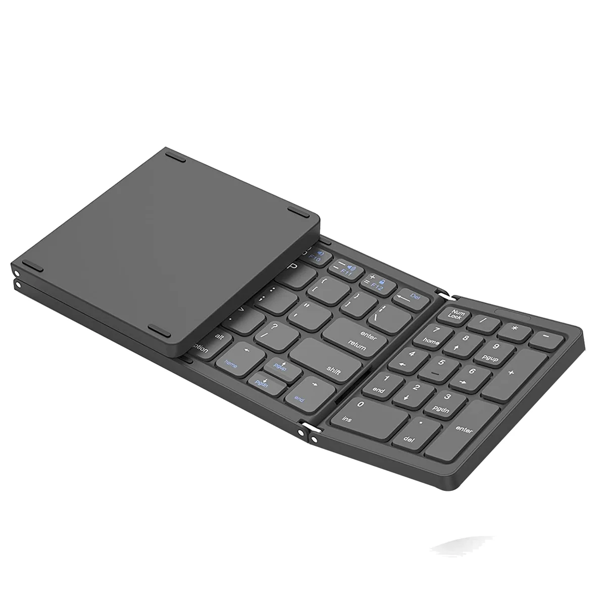 คีย์บอร์ดบลูทูธพับได้, แป้นพิมพ์ไร้สายชาร์จ USB สำหรับ iOS, Android, สมาร์ทโฟนแล็ปท็อป Windows PC-สีเทา