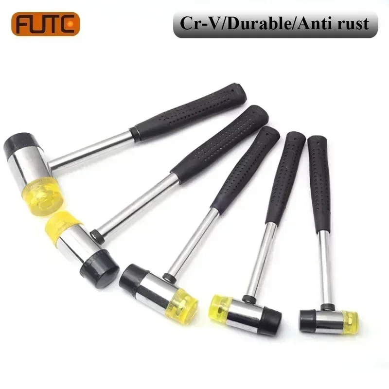 FUTE Double Face Tap Rubber Hammer 25/30/35/40/45mm Non-slip Multifunctional Glazing Beads Hammers Nylon Head Rubber Mallet