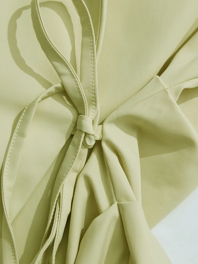 ZMEENNA المرأة غير المتماثلة التفاف بلوزة التعادل الخصر قميص غير رسمي بأكمام طويلة الخامس الرقبة بلون تونك ZM3941