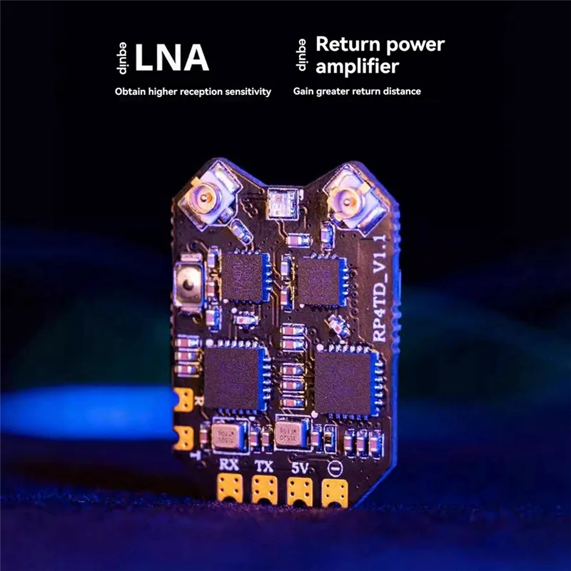 PHILE-RP4TD ELRS 2.4G Receptor de Diversidade Fpv Antena Dupla Receptor de Navegação Remota Receptor Modelo Uav