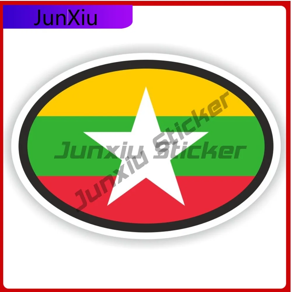 

Burma Myanmar Flag Oval Sticker Waterproof Decals Doordash Decal Mountains Stickers For Suv Rv Mirror Sticker Vinyl Decals Funny