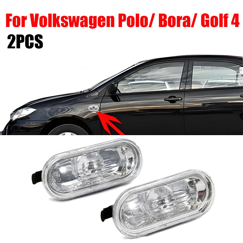 

2Pcs Universal Fender Small Side Light Without Lamp Bulb Replacement Turn Signal Light for VW PASSAT B5 GOLF MK4 BORA Jetta POLO