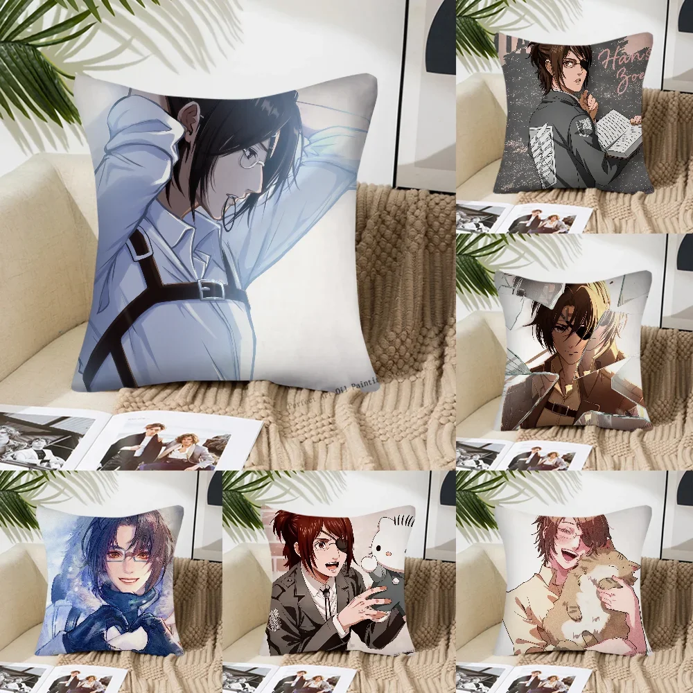 Hange Zoe Anime Attack On Titan Pillow Case Square Pillow Bedroom Sofa Leisure Comfort CushionLiving Room Home Decoration 40X40