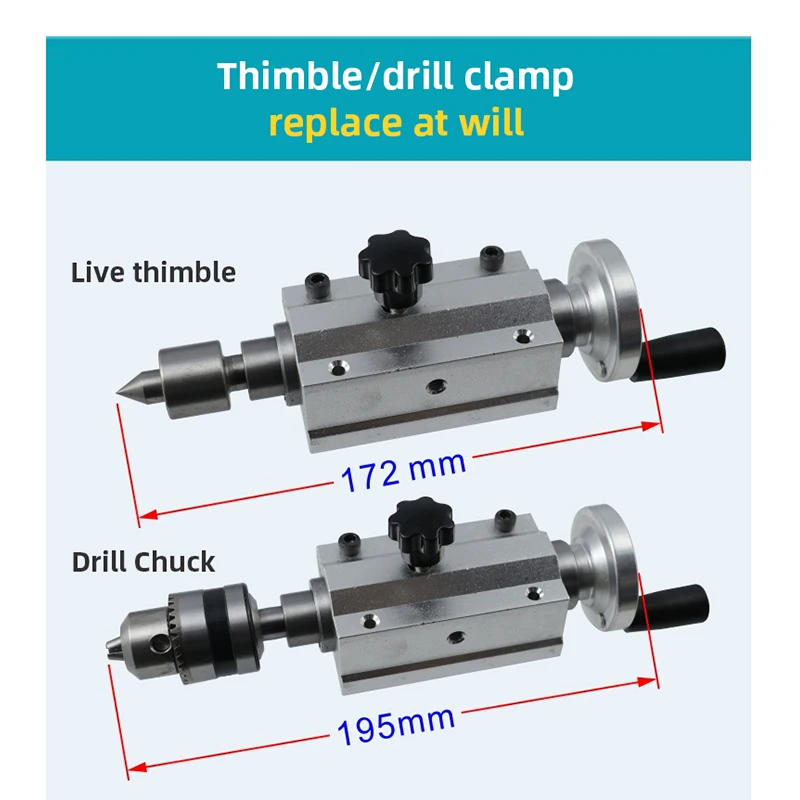 Multifunction Drilling Tailstock Live Center B12 Woodworking Lathe Bead Machine Revolving Centre DIY Accessories