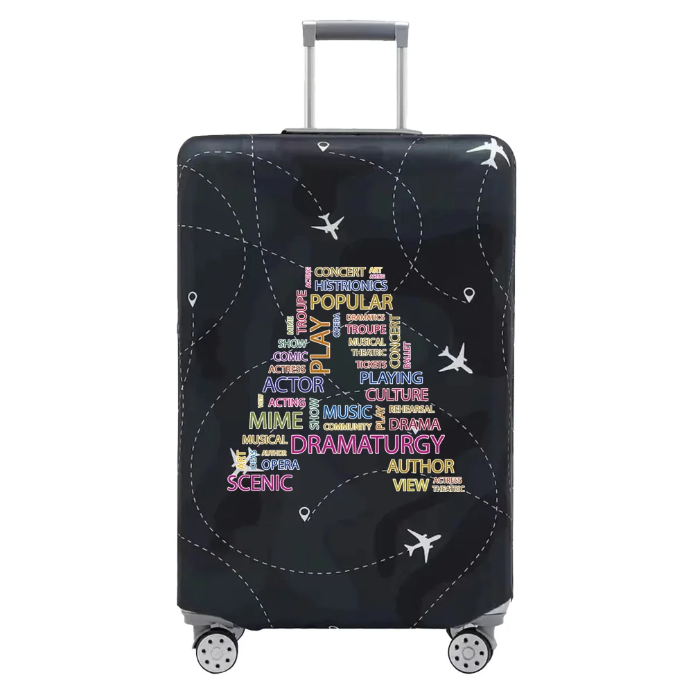 Travel Suitcase Cover Luggage Stretch Fabric Protective Covers Baggage Case Cove for 18-28 Inch Suitcases Text Series