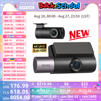 70mai T800 3-Channel HDR Car DVR Front 4K+Rear 4K/1080P+Interior 1080P Voice Control Super Capacitor GPS ADAS Support 4G Wifi 6