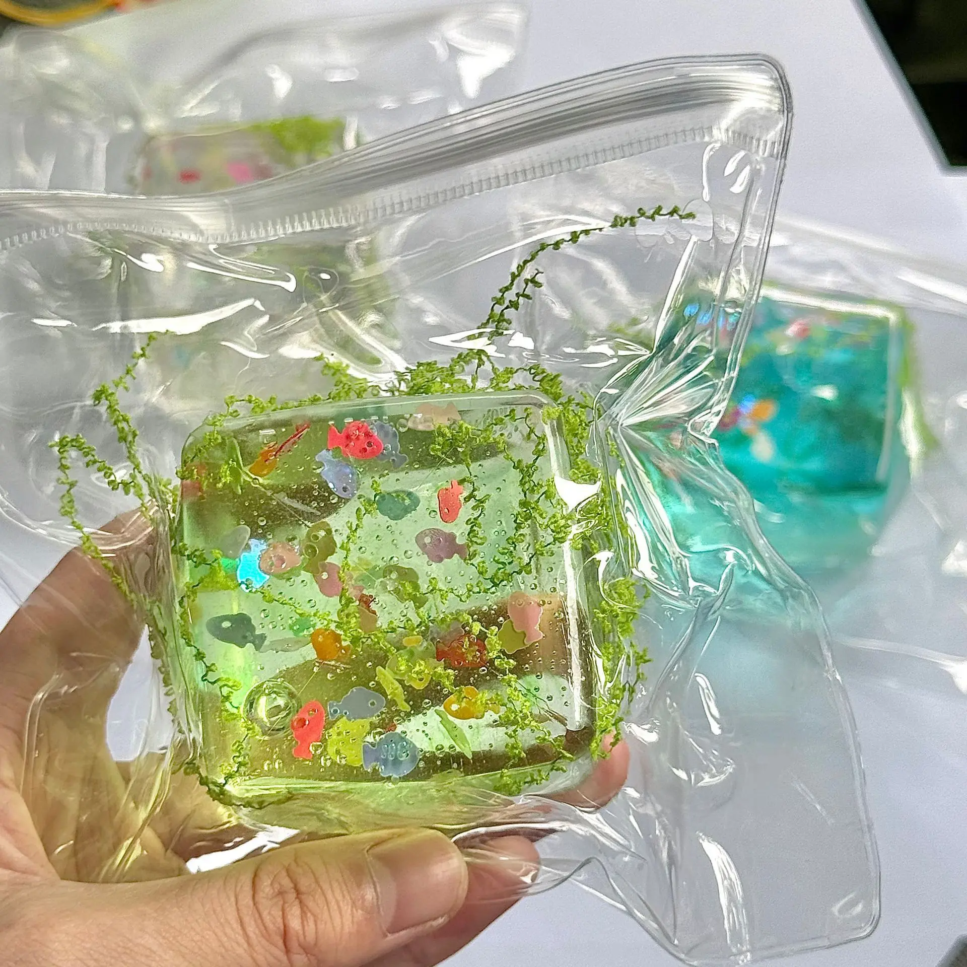 

Squishy Ocean Fish Maltose Cube Stress Ball Squeeze Toy Stress Relief Decompression Gift Kids Adults Antistress Pinch Vent Toy