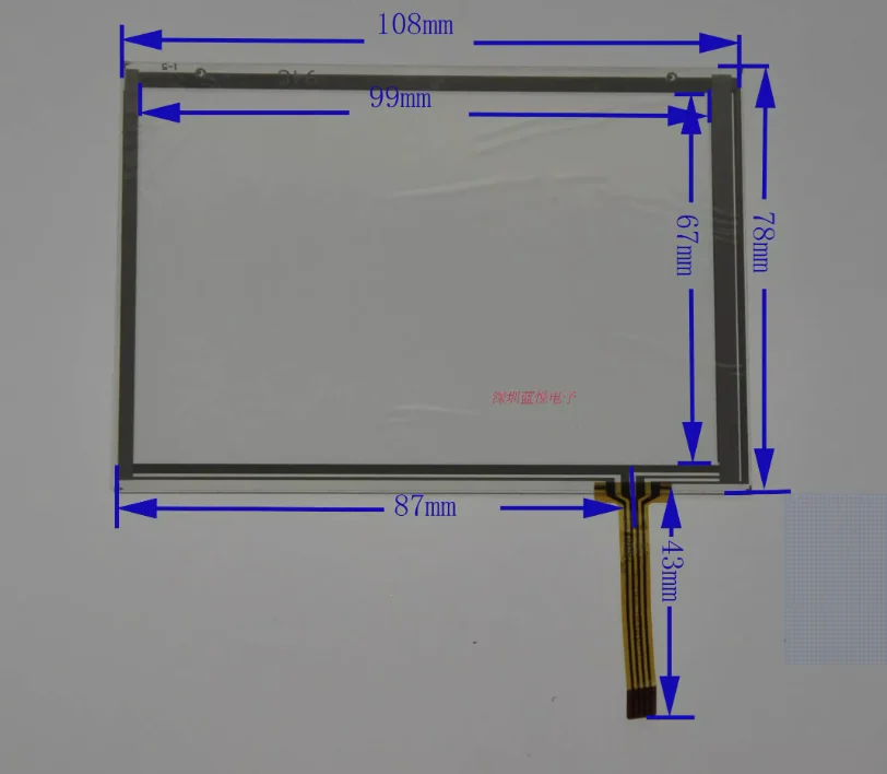 4.6-inch four wire resistive touch external screen 108 * 78 universal touch screen