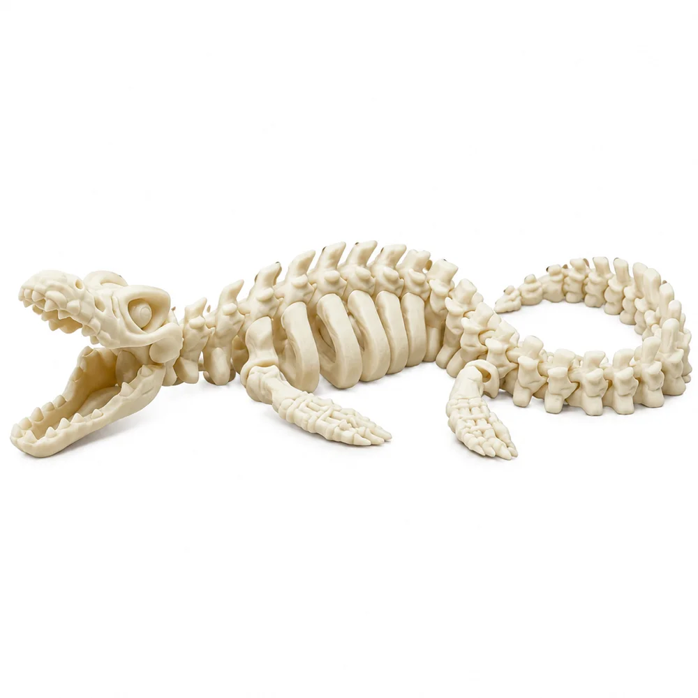 HTMCK Realistic Mosasaurus Skeleton Replica 1 Piece Aquarium Decoration Dinosaur Model with White Fins And Tail for Home Decor