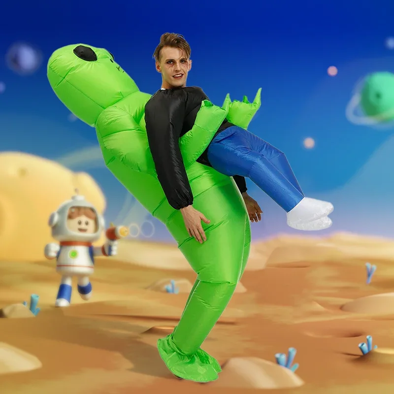 

Надувной костюм ET Alien, надувной костюм чужой монстра, страшный зеленый костюм чужой для косплея для взрослых, вечеринка, фестивальная сцена
