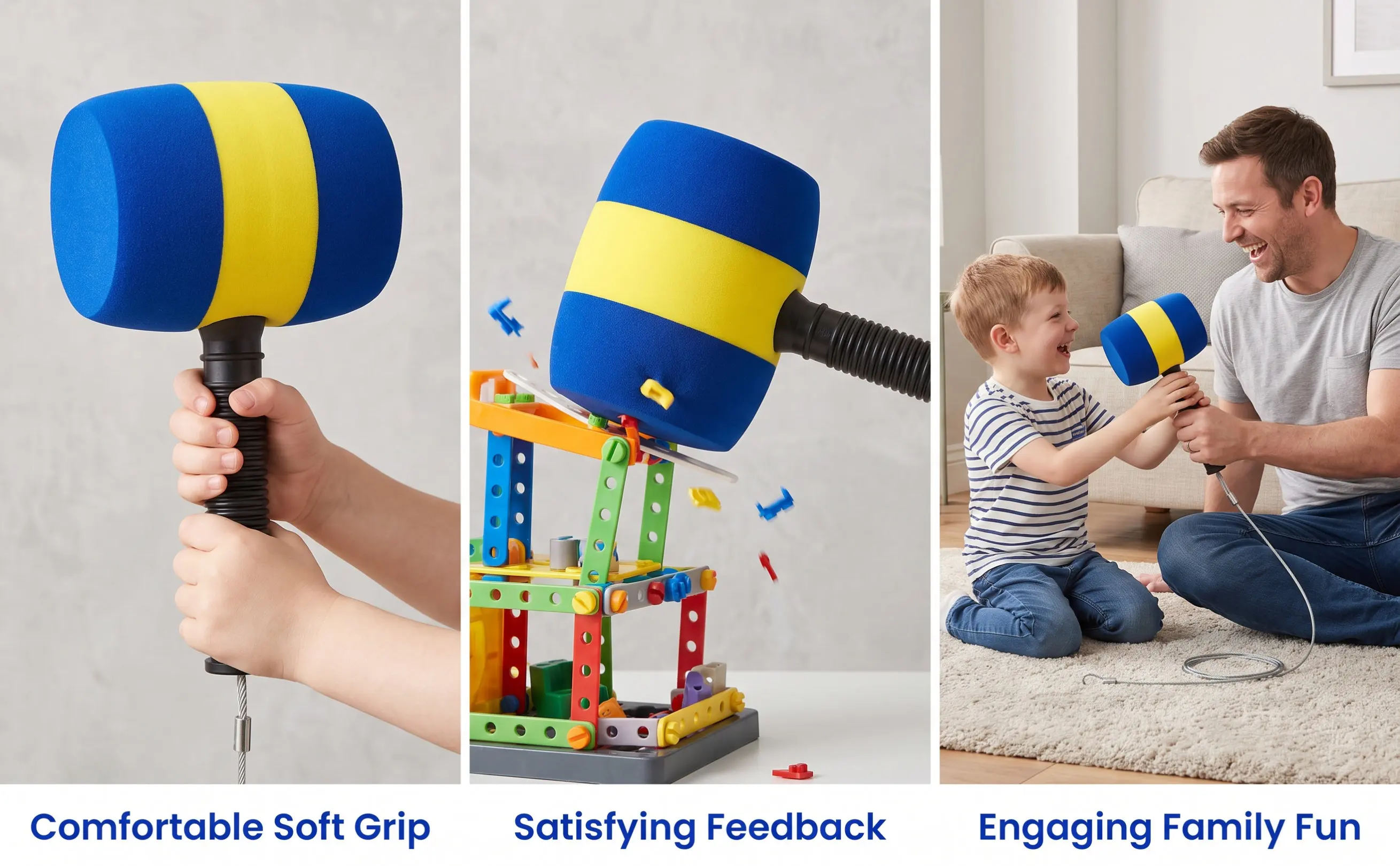 Funny Hammer For Birthday Party Games Education Foam Mole Lightweight Soft Ergonomic Pounding Mallet Kids