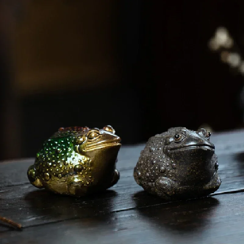 Can Raise Color-changing Frog Tea Ceremony Accessories Yixing Purple Sand  Tea Pet Three-legged Toad Tea Pet Ornament