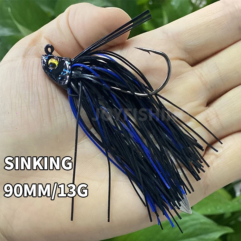 1PCS 13g Metal Jigs Silicone Skirt Fishing Swimbait Jig Heads Lures Blade Saltwater Lures Pesca Pike Lure Jigging Lure 9170