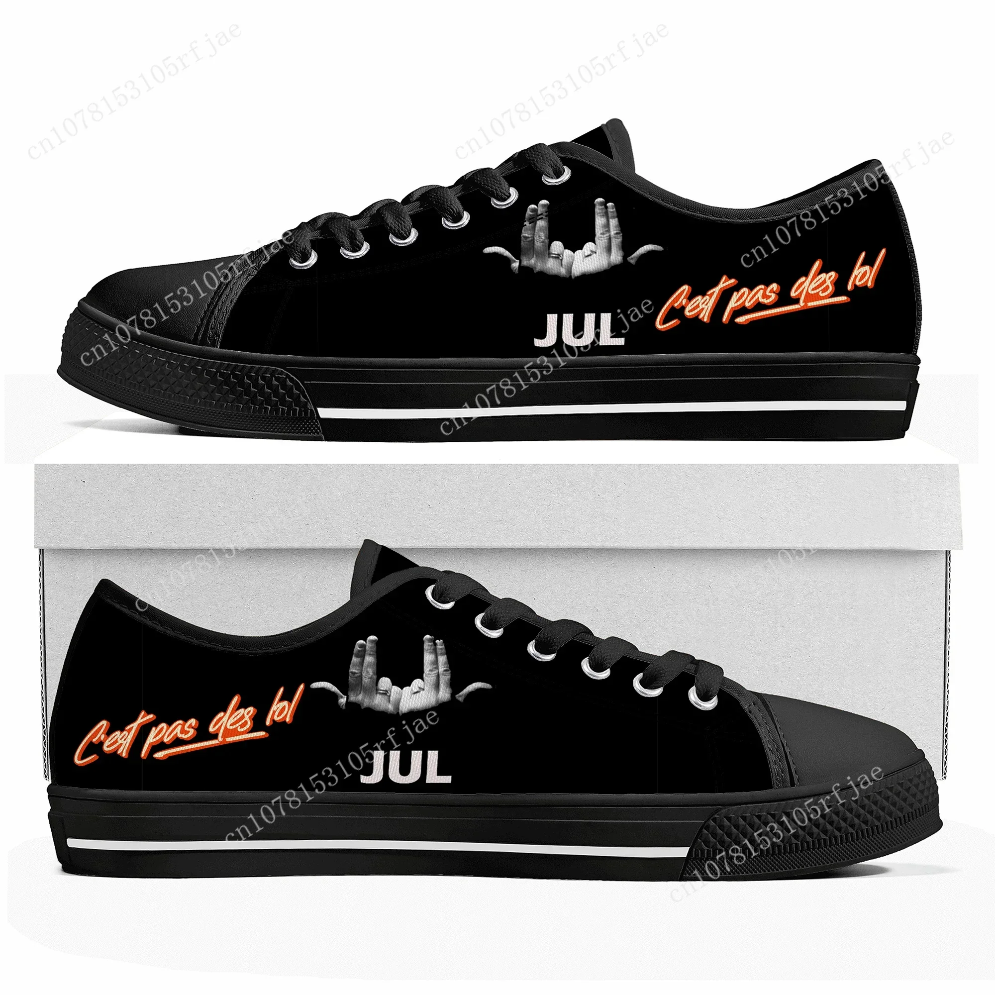 Popular Rapper JuL Custom Low Top Sneakers Womens Mens Teenager Fashion Shoes Casual Tailor Made Canvas Sneaker