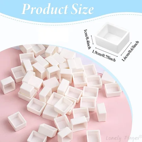 Imagen 2 del producto Media sartén de acuarela de 1,8 ml, 50/100/200 Uds., medias sartenes vacías de plástico blanco para pintura de acuarela, paleta de artistas de plástico Gouache