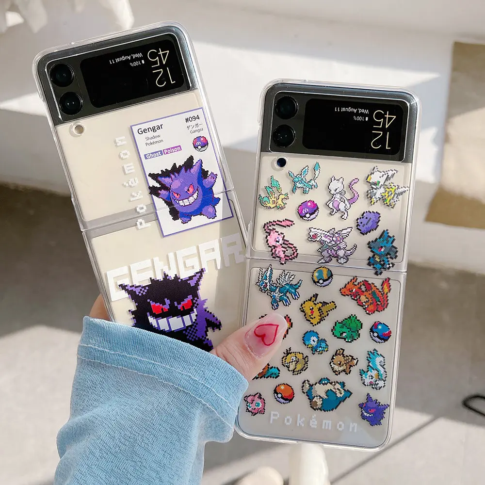 Pokémon anime peripherals Gengar suitable for Samsung Galaxy Z Flip 3 4 5 6 mobile phone protective case