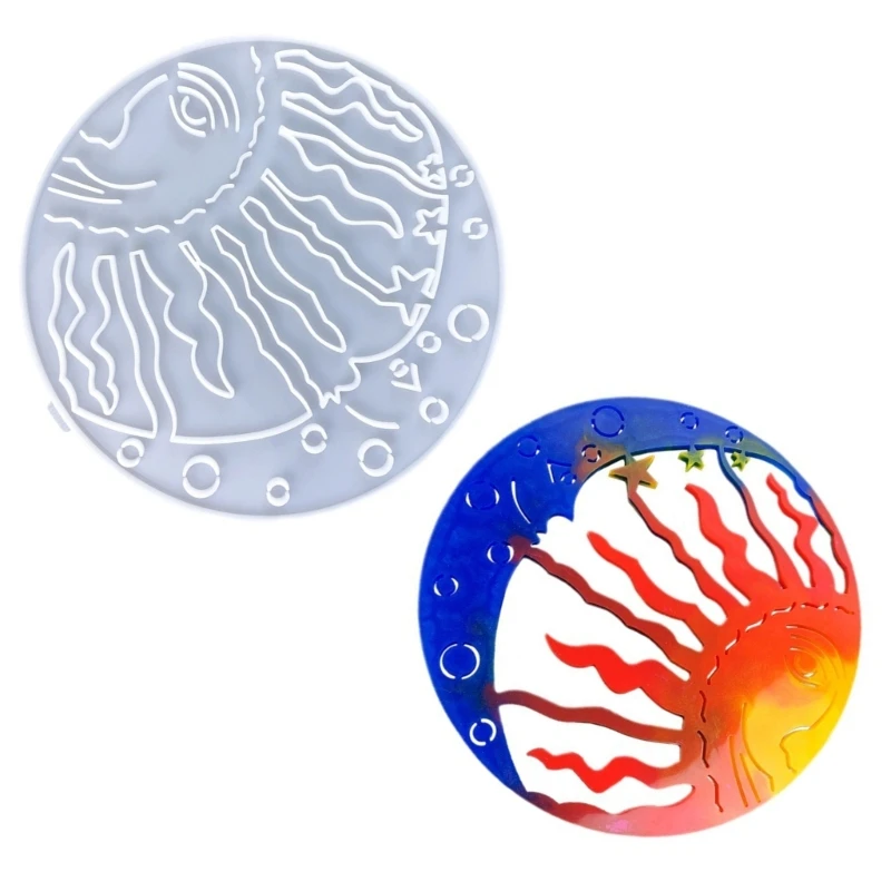 Silicone Molds Silicone Pendant Mold Moon and Sun Wall Hanging Decors Mold