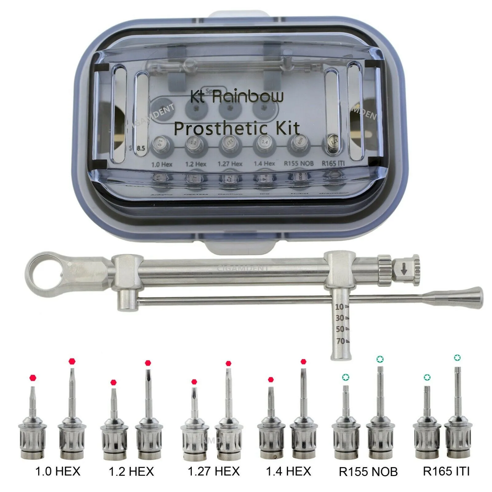 Dental Implant Surgical Restoration Instruments Tool Kit Universal Torque Wrench 12 Screwdrivers Screw Hand Hex Drivers With Box