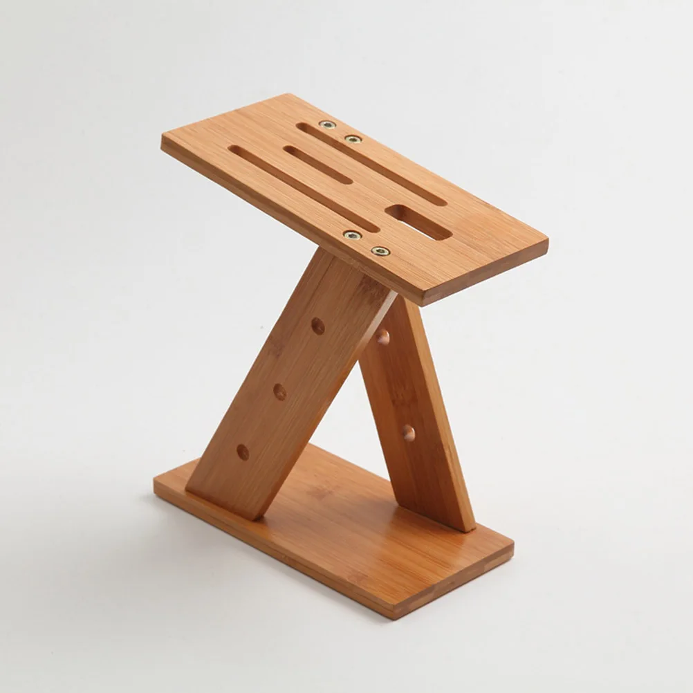

Bamboo Z-Shape Kitchen Storage Rack Block Ventilated Knife Holder for Wide Knives Cleaver Scissors Organizer Stand