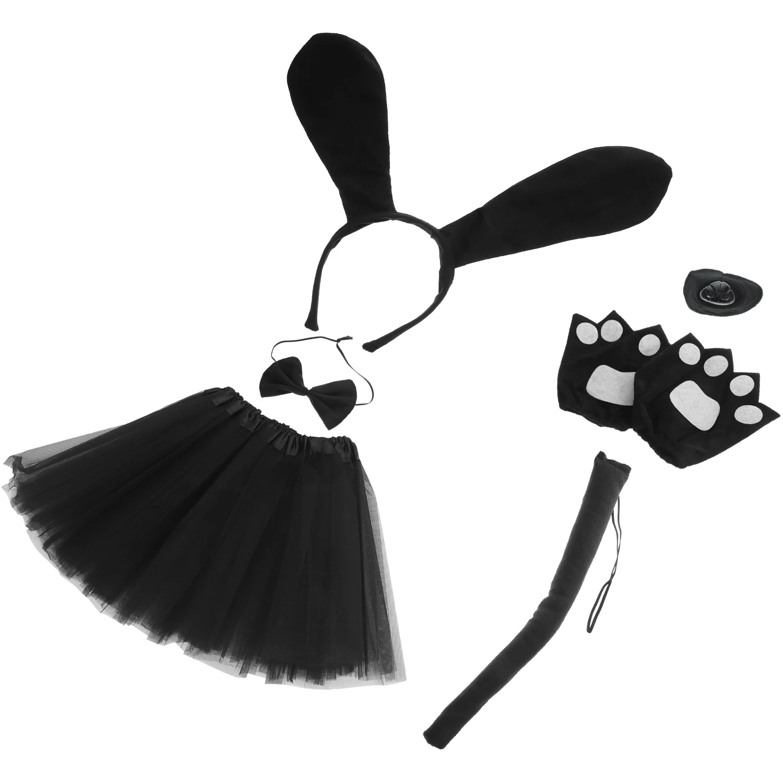

Dachshund Dog Hairband Animal Ears Tail Costume Costumes Gloves Collar Halloween Accessories Headband Fabric for Bridegroom