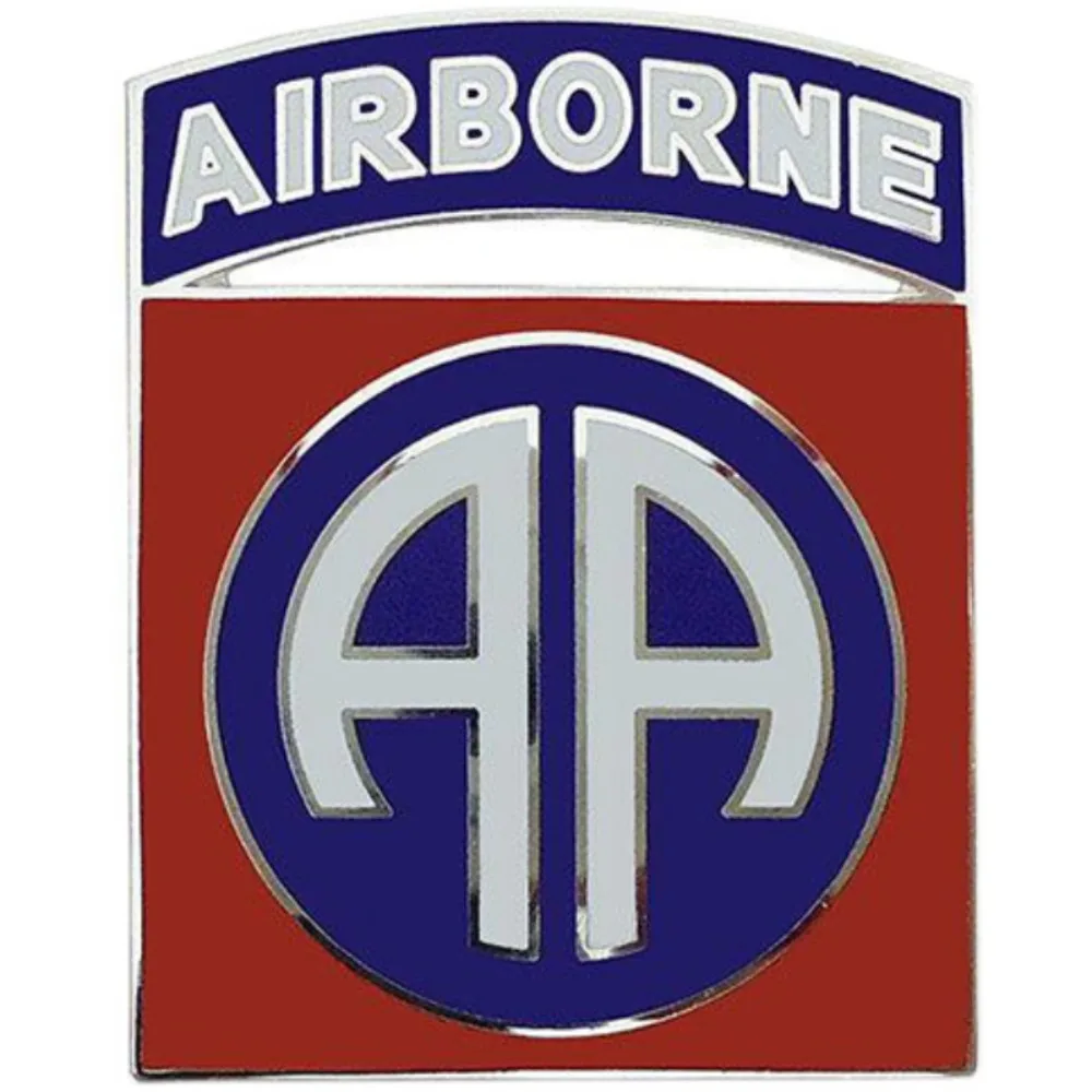 82nd Airborne Division Combat Identification Badge Army Fan Military Hook and Loop Embroidered Patch Metal Badge Cap Shoulder