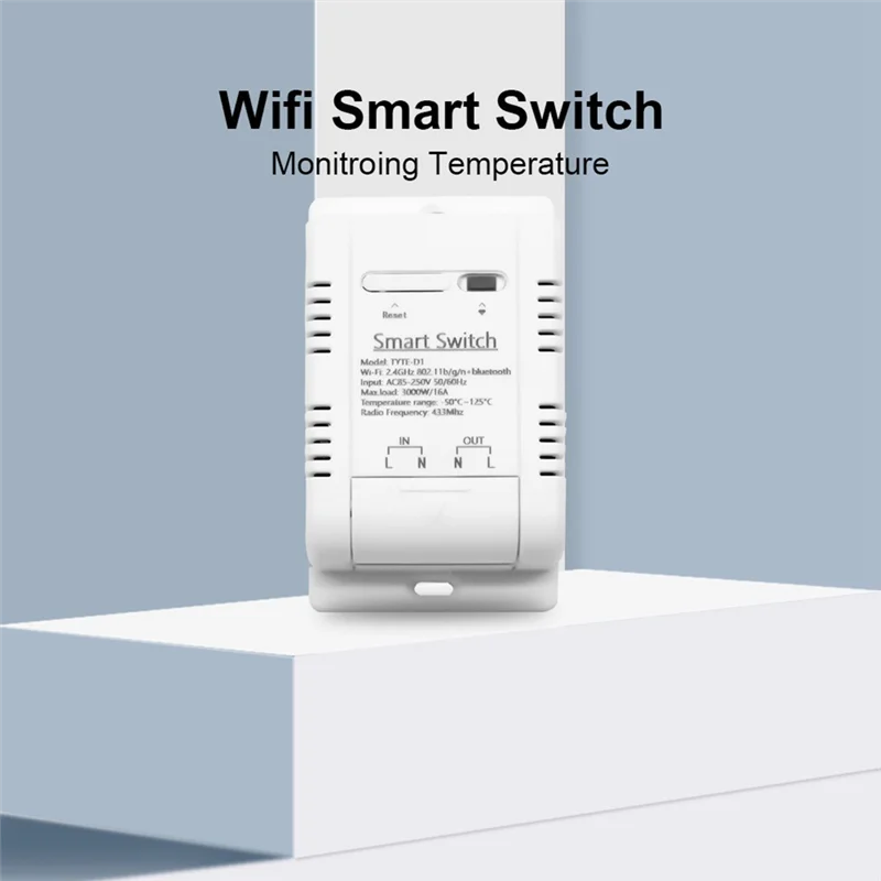 A19E-Tuya Smart Switch Temperature Sensor White Smart Thermostat Built-In Power Monitor For Alexa Google Assistant