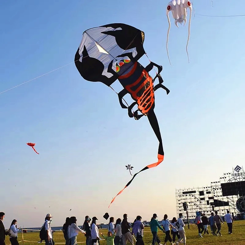 Cometas de escorpión para adultos, cometas de animales para niños, línea de viento profesional, cometas de fábrica, envío gratis, 10m, nuevo