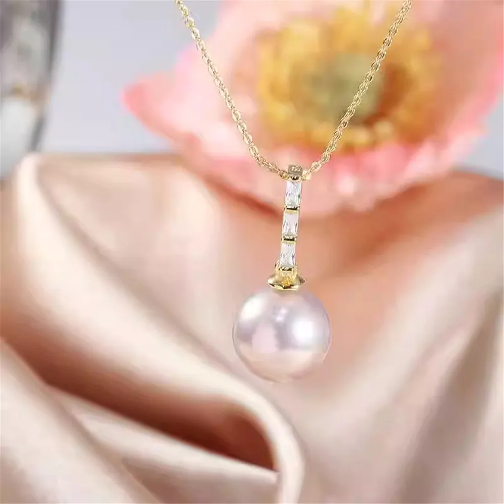 

S925 Sterling Silver Pearl Pendant Setting, DIY Empty Bezel Cup Jewelry Supplies for Craft Making, Hollow Prong Pendant Findings
