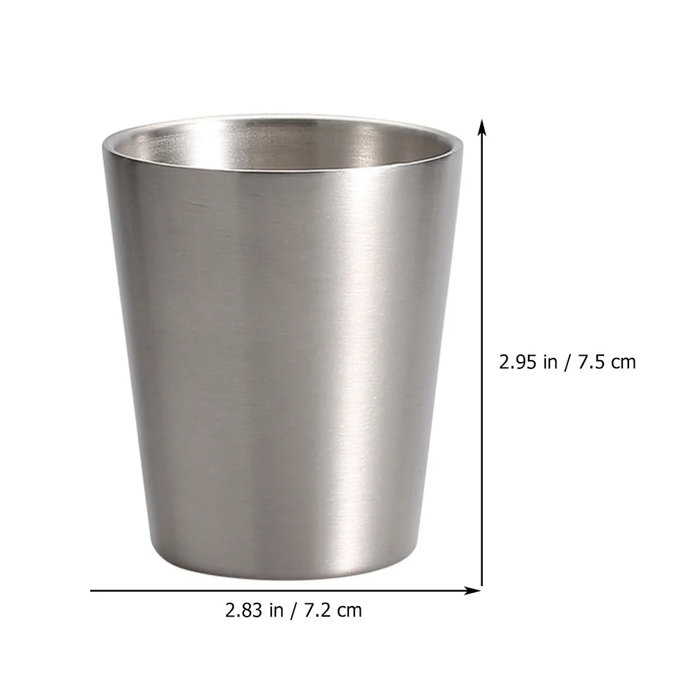 

180Ml Double Layer Stainless Steel Shot Glass Heat Insulated Anti-Scald Drinking Vessel For Whiskey Liquor Bar Home Restaurant