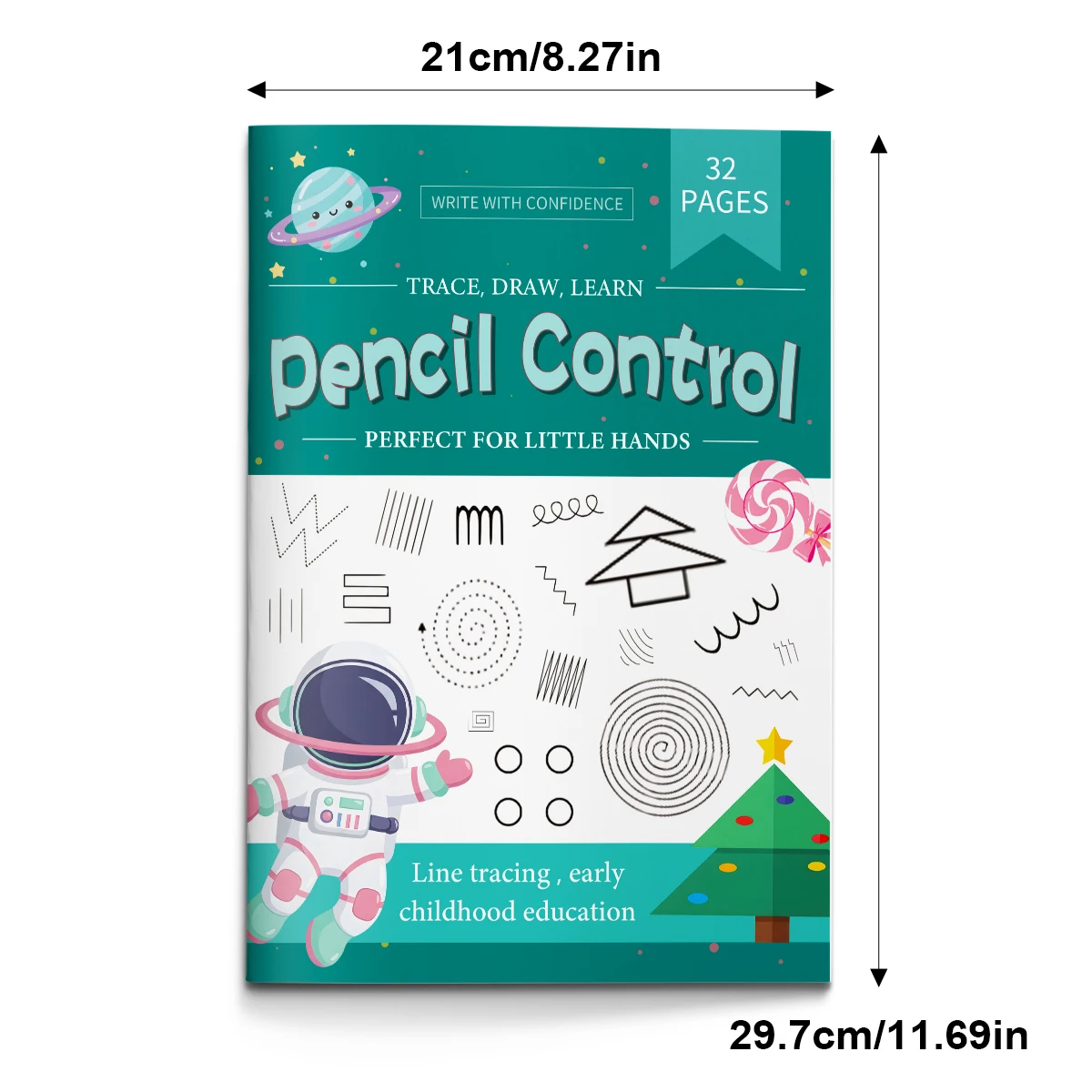 Pencil Control Activity Book for Kids, Tracing Lines and Shapes Workbook, Early Writing Practice Book