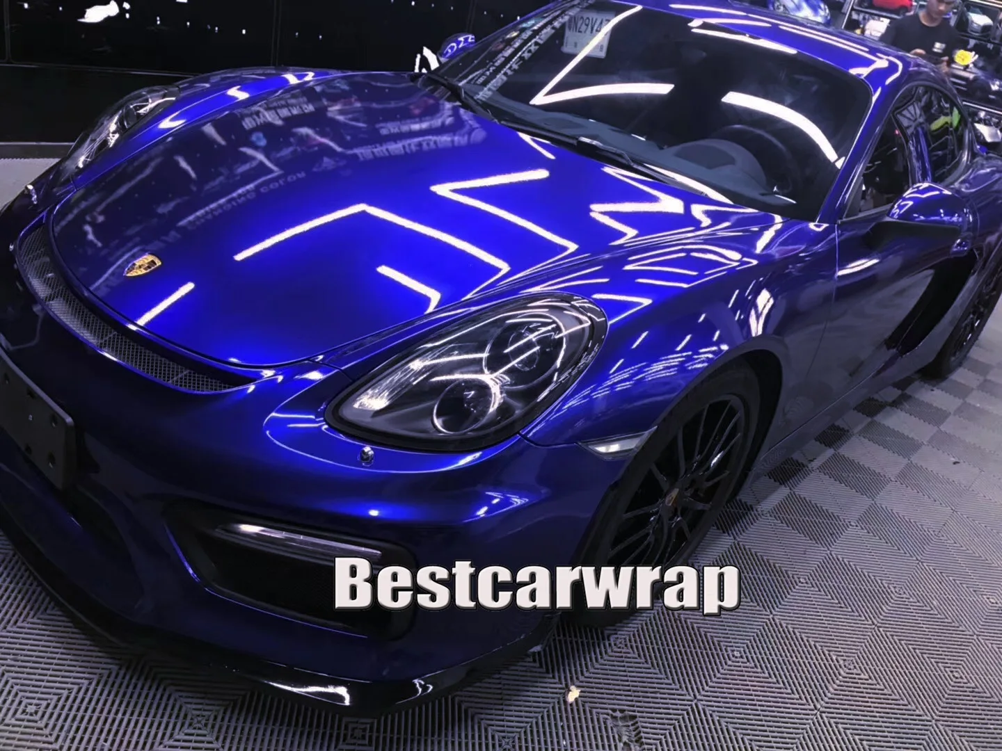 Premium Blueberry Gloss Metallic Vinyl wrap For Car Wrap Covering foil Air Bubble Free Low Tack Glue1.52*18M/Roll 5x59ft